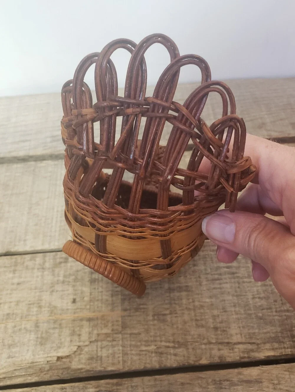 Set Of 3 VINTAGE BASKETS Frog & Geese/Ducks